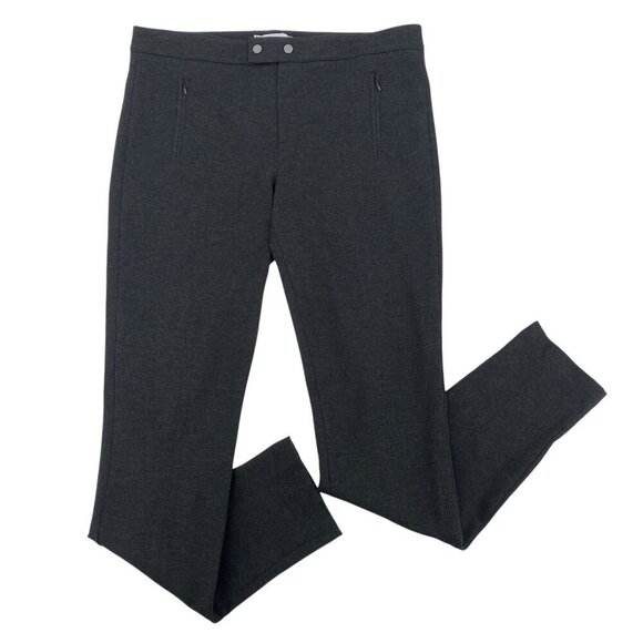 VINCE Women's Size 10 Heather Gray Ponte Knit Front Seam Pant With Zippers - Picture 1 of 12